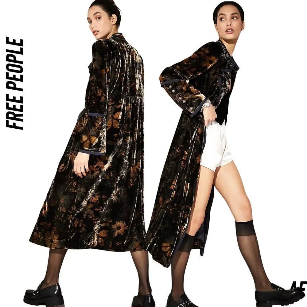 FREE PEOPLE HAZEL DUSTER NEW SIZE XS BLACK COMBO
